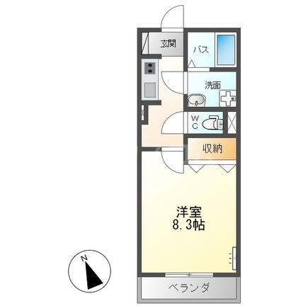 FLEUR(1K/1階)の間取り写真