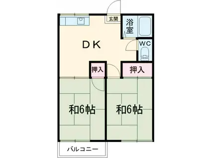 ファミーユ高倉(2DK/2階)の間取り写真