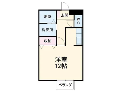 セジュール見和(ワンルーム/1階)の間取り写真