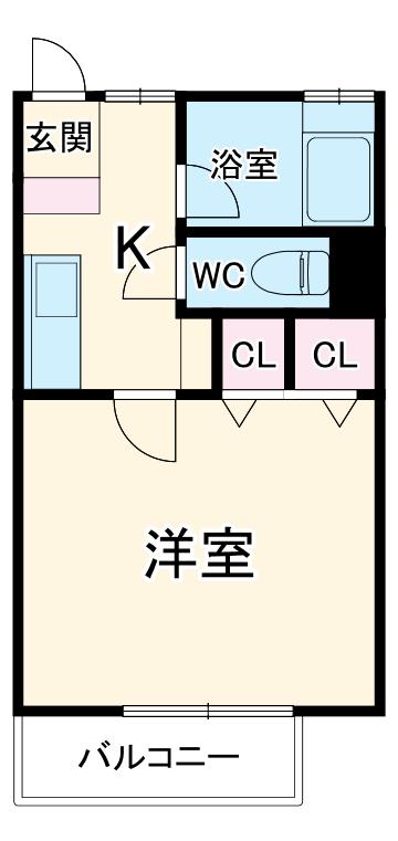 アネックス中川A棟(1K/1階)の間取り写真