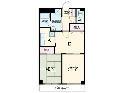 総業水戸第二ハイム(2DK/1階)の間取り写真
