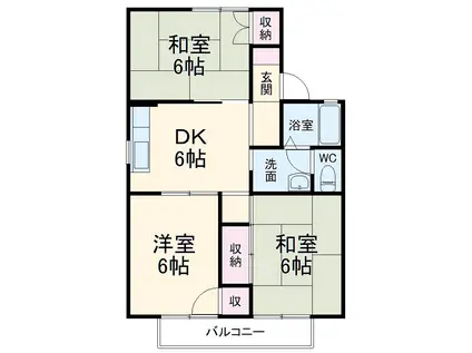 メゾンエスポワール(3DK/2階)の間取り写真