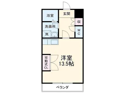 小田野ビル(1K/2階)の間取り写真