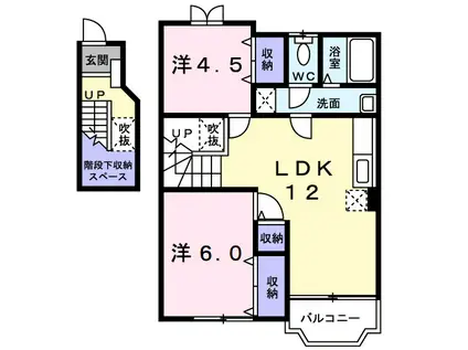 ジャルディーノ・K(2LDK/2階)の間取り写真