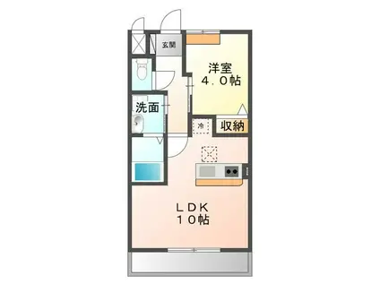 常磐線 石岡駅 徒歩40分 2階建 築12年(1LDK/1階)の間取り写真