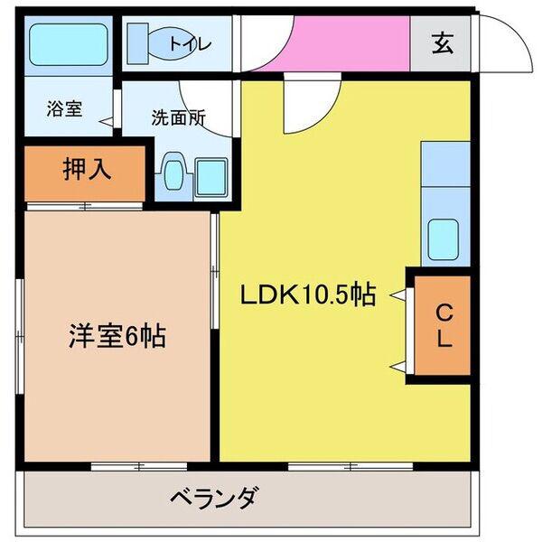 コーポゾンネ(1LDK/3階)の間取り写真