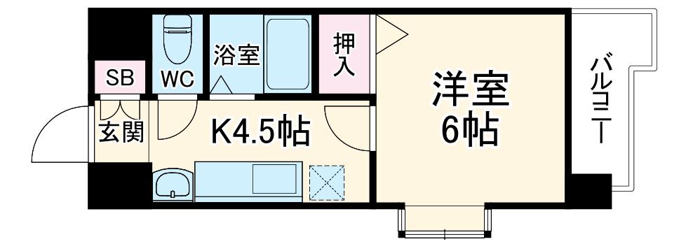 ハイツサンシャインⅡ(1K/2階)の間取り写真