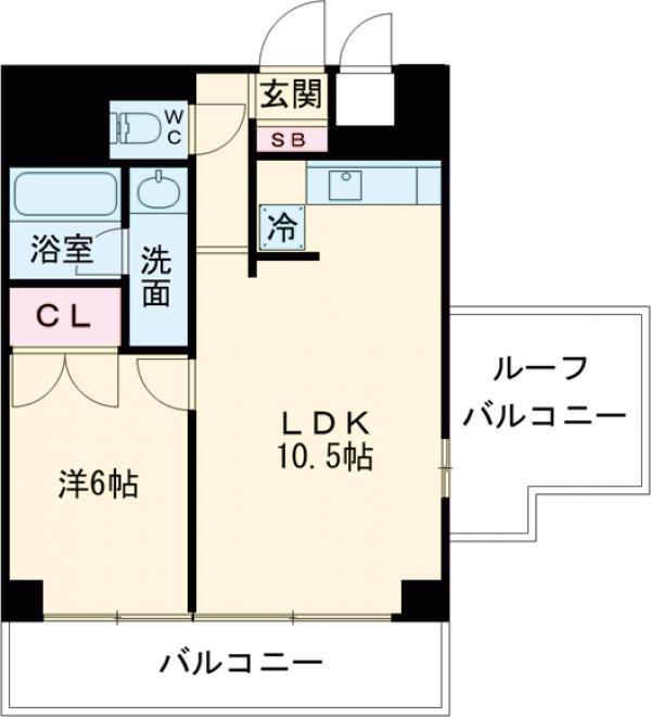 コスモ亀有Ⅴ(1LDK/15階)の間取り写真