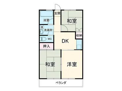 コーポラス美弘苑(3DK/3階)の間取り写真