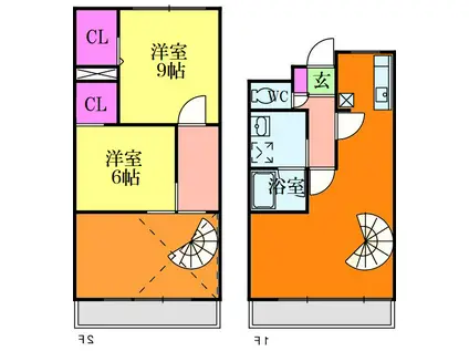 コモド覚王山(2LDK/2階)の間取り写真