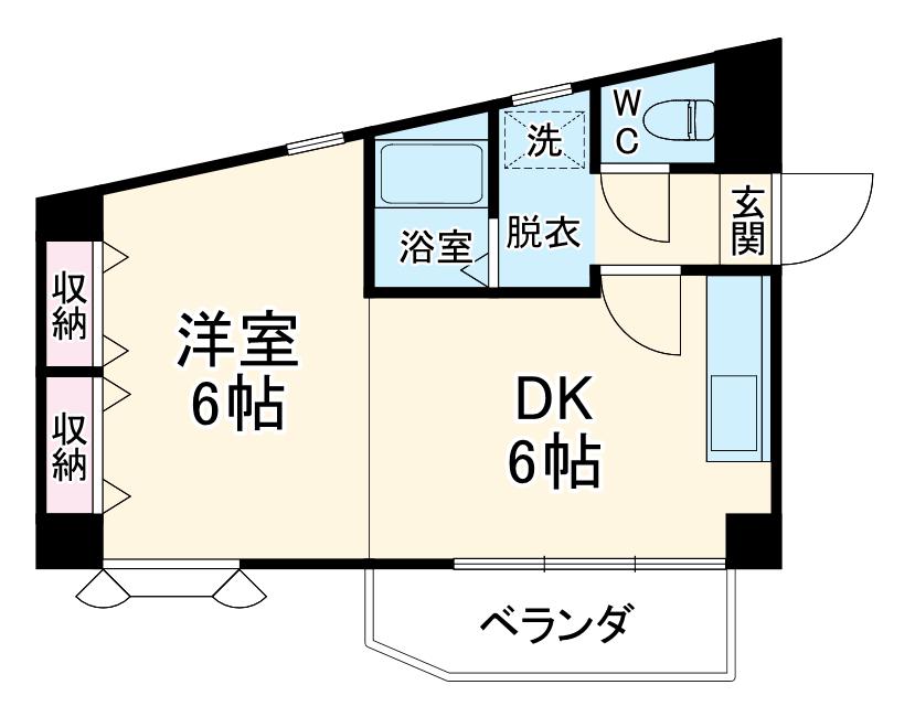 ヒルトップパレス(1DK/2階)の間取り写真
