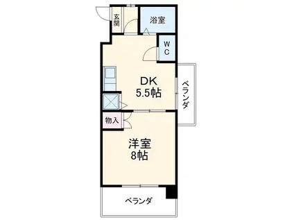 ティアイ一社(1DK/2階)の間取り写真