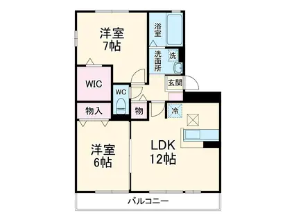 ヴィクトワールⅠ(2LDK/1階)の間取り写真