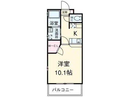 KⅡ-OKASAN B.参番館(1K/3階)の間取り写真