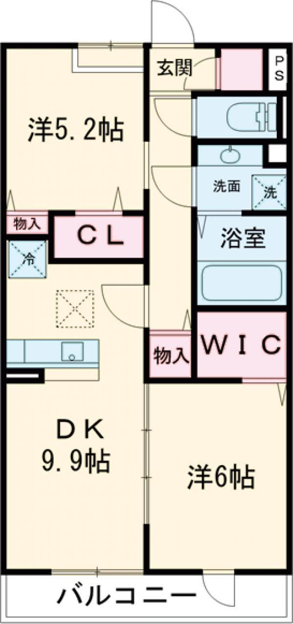 AMOUR櫻花(2DK/1階)の間取り写真