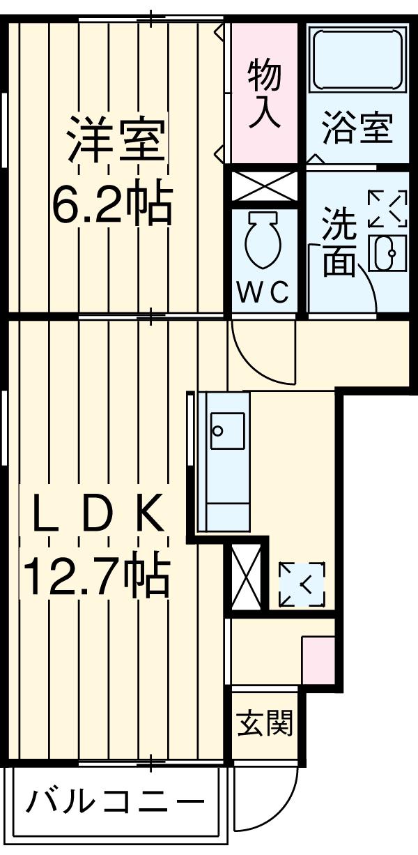 マイシティ・ウエスト(1LDK/1階)の間取り写真