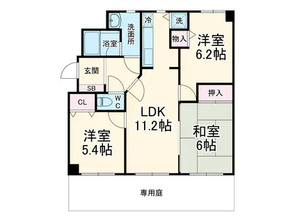 グレイス日吉6(3LDK/1階)の間取り写真
