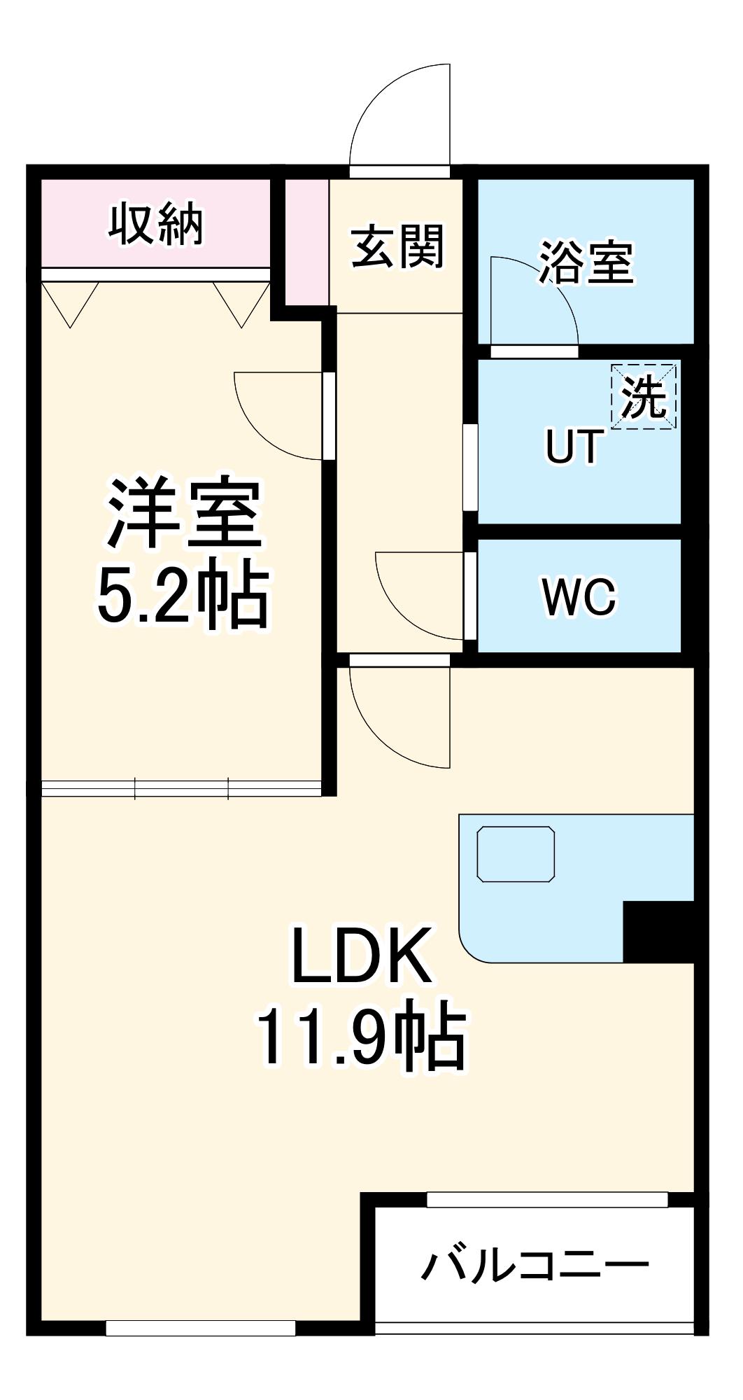 ホリーステージ城山(1LDK/3階)の間取り写真