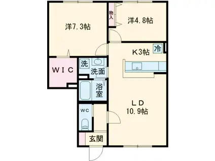 プレジオ1(2LDK/1階)の間取り写真