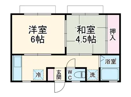 プティメゾンドゥーズ(2K/2階)の間取り写真