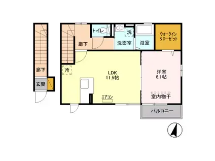 ロイヤルコート(1LDK/2階)の間取り写真