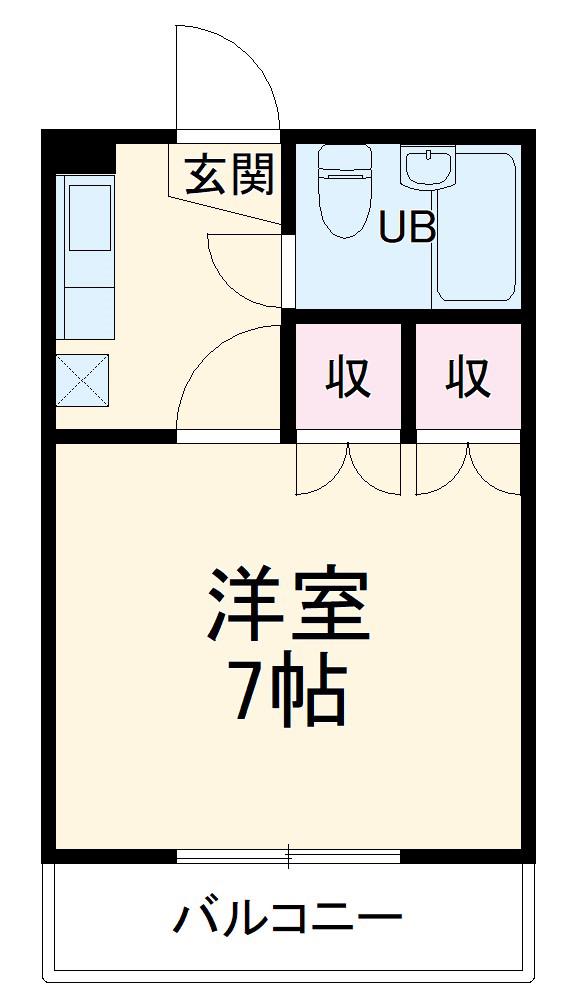 コンフォート三山(1K/2階)の間取り写真