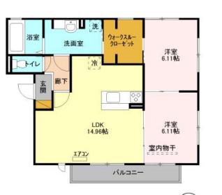 ヴィレッジ グリニッジⅢ(2LDK/2階)の間取り写真