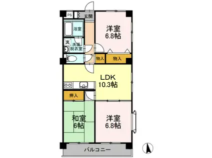 グリーンヒル上原(3LDK/1階)の間取り写真