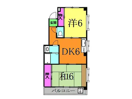 グランメール青砥(2DK/2階)の間取り写真