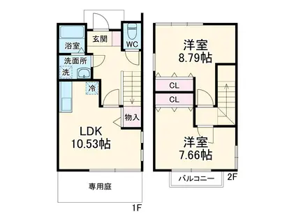 エスパスよもぎ台(2LDK)の間取り写真