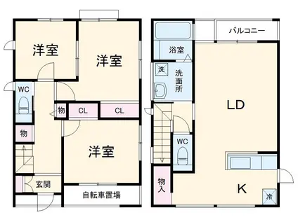 高崎線 上尾駅 徒歩15分 2階建 築16年(3LDK)の間取り写真