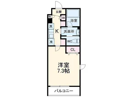 MC市川(1K/1階)の間取り写真