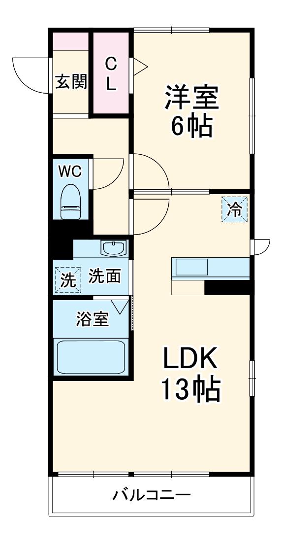 ラフォンテ弐番館(1LDK/2階)の間取り写真
