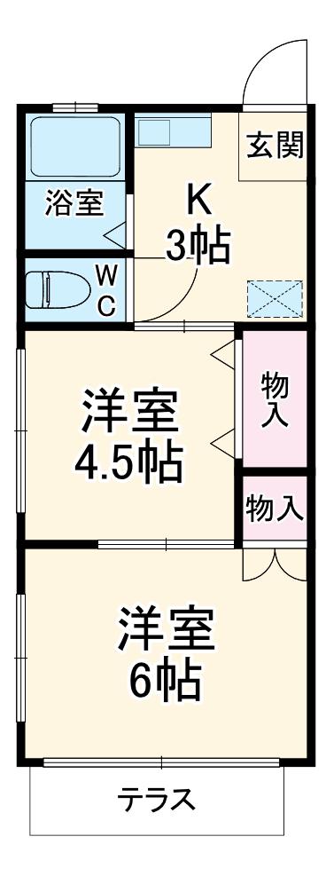 多久和荘(2K/1階)の間取り写真