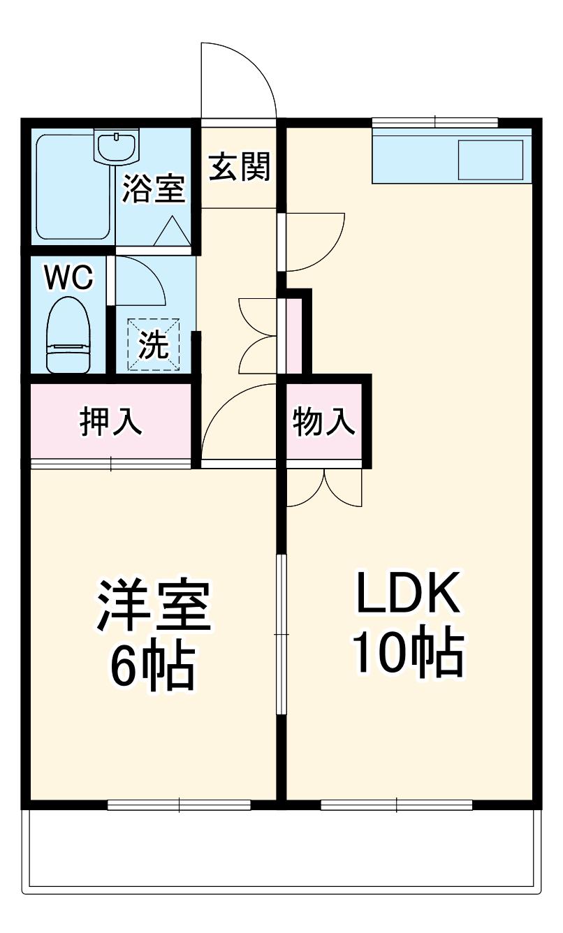 エクシア司B棟(1LDK/1階)の間取り写真