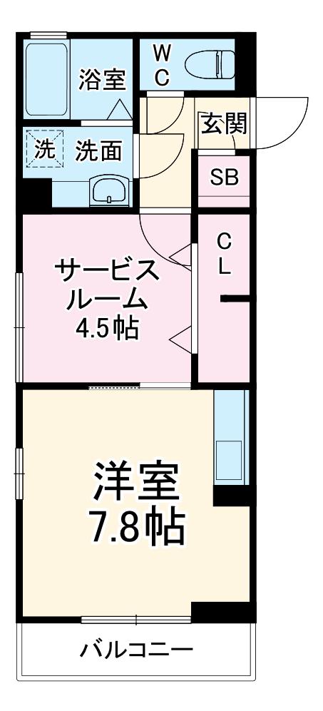 ストークヒルⅡ(ワンルーム/3階)の間取り写真