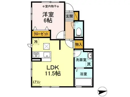 SAKURA TERRACE(1LDK/1階)の間取り写真