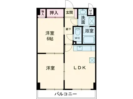 ポートヒルク赤塚(2LDK/3階)の間取り写真