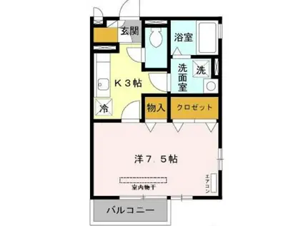 TOMORROW HOUSE(1K/2階)の間取り写真