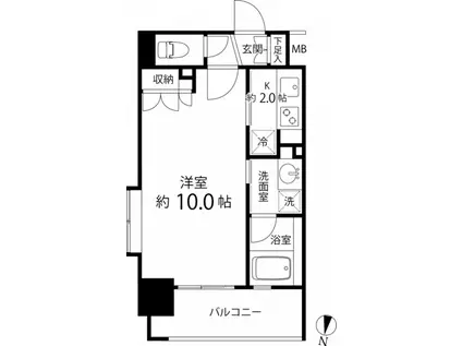 リリエンベルグ目白壱番館(ワンルーム/7階)の間取り写真