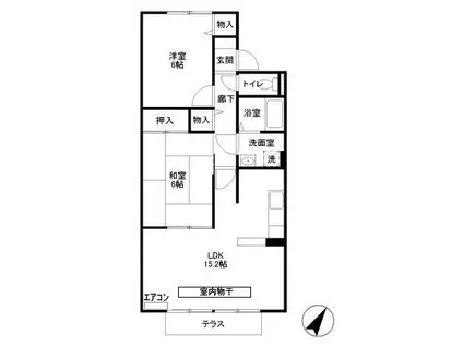 プリシェール蔵(2LDK/1階)の間取り写真