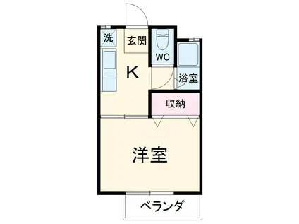 クレールO(1K/2階)の間取り写真