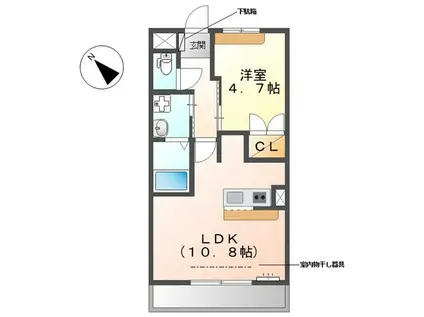 ラティールユワ(1LDK/2階)の間取り写真
