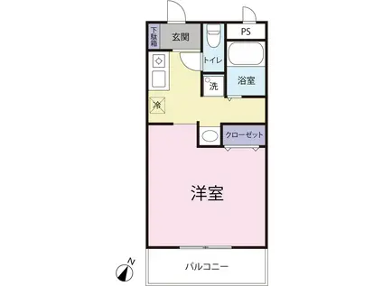 プレステージア伊奈(1K/1階)の間取り写真