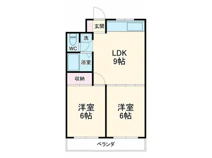 日吉パフィオマンション(2DK/3階)の間取り写真