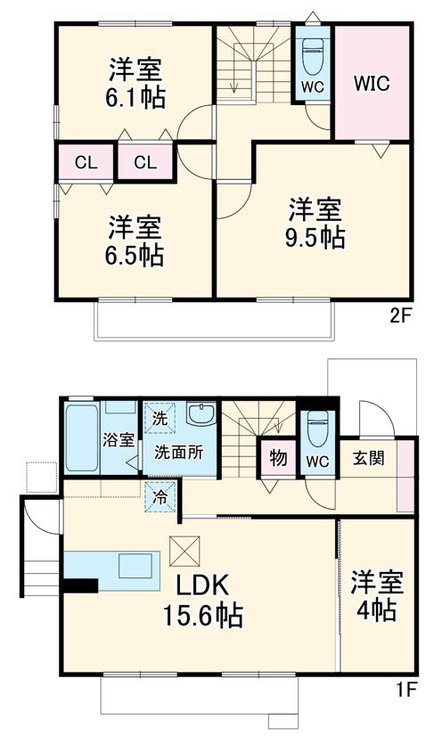 名古屋市東山線 上社駅 徒歩19分 2階建 築18年(4LDK)の間取り写真