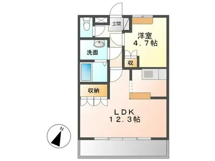 グレートノーブルB(1LDK/2階)の間取り写真