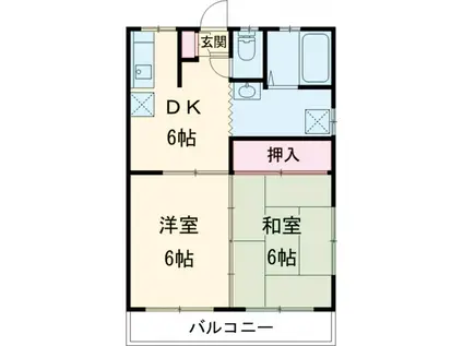 堀口マンション(2DK/1階)の間取り写真
