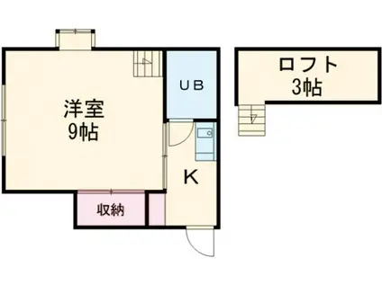 アマノハイツ(1K/2階)の間取り写真