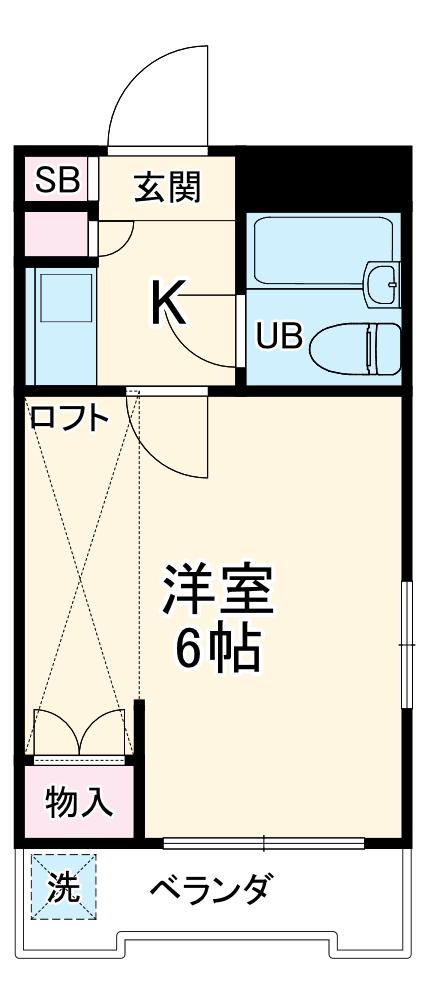 ハイツタケオ(1K/2階)の間取り写真